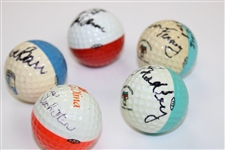 Five (5) PING Two-Tone Professional Use Golf Balls