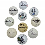 Ten (10) PGA Championship Winners Signed Logo Golf Balls JSDA ALOA