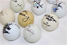 Ten (10) PGA Championship Winners Signed Logo Golf Balls JSDA ALOA