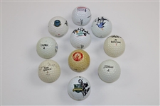 Ten (10) PGA Championship Winners Signed Logo Golf Balls JSDA ALOA
