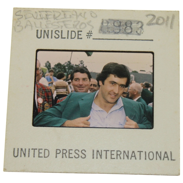 Seve Ballesteros 1983 Masters Green Jacket Ceremony United Press Intl. Photo Slide