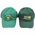 2006 Masters (Small Logo) & 2010 Masters (Large Logo) Green Caddy Hats