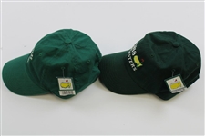 2006 Masters (Small Logo) & 2010 Masters (Large Logo) Green Caddy Hats
