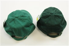 2006 Masters (Small Logo) & 2010 Masters (Large Logo) Green Caddy Hats