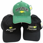 2011 (Large Logo), 2013 (Block Letters), & 2015 (Small Logo) Masters Tournament Hats
