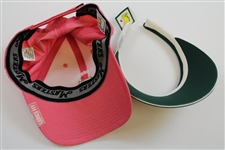 2020 Masters Ladies Pink Hat with 2003 Masters Ladies Green Clip Visor