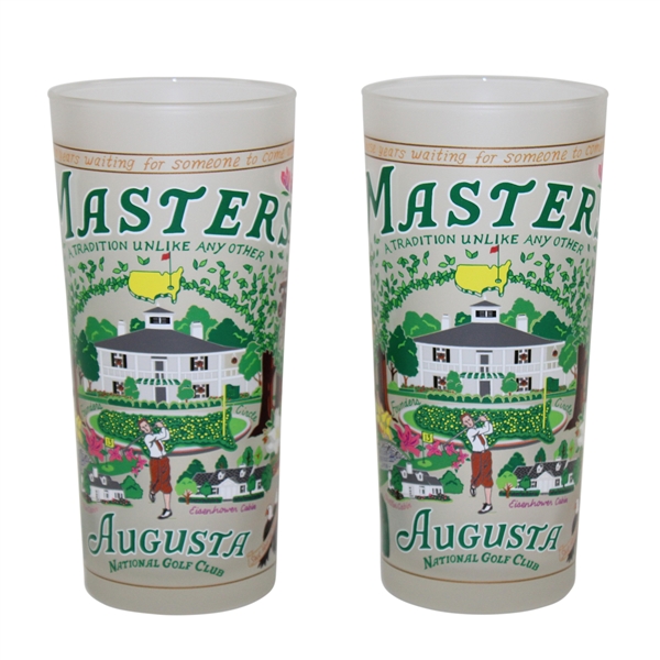 Pair of Masters Cat Studio Frosted Drinking Glasses New in Original Box