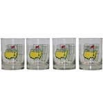 Set of Four (4) Undated Masters Logo/Scorecard Drinking Glasses