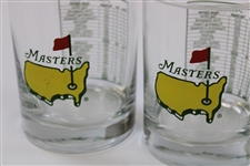 Set of Four (4) Undated Masters Logo/Scorecard Drinking Glasses
