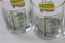 Set of Four (4) Undated Masters Logo/Scorecard Drinking Glasses