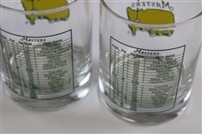 Set of Four (4) Undated Masters Logo/Scorecard Drinking Glasses