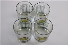 Set of Four (4) Undated Masters Logo/Scorecard Drinking Glasses