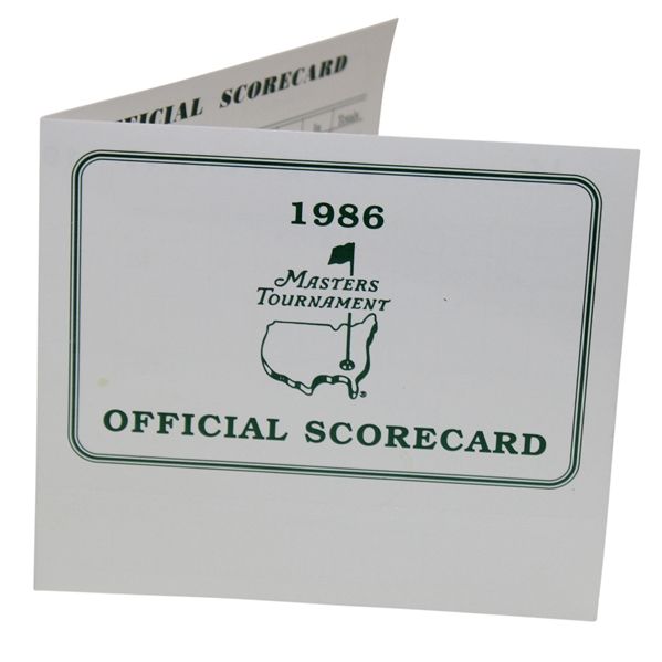 1986 Masters Tournament Official Scorecard - Jack Nicklaus 6th Masters Win