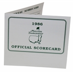 1986 Masters Tournament Official Scorecard - Jack Nicklaus 6th Masters Win