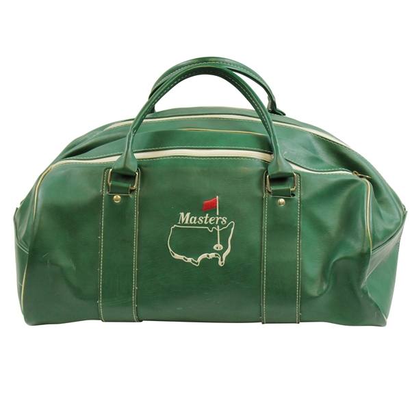 Vintage Masters Tournament Large Green Leather Duffel Bag - “Howe S”