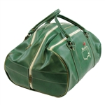 Vintage Masters Tournament Large Green Leather Duffel Bag - “Howe S”