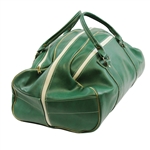 Vintage Masters Tournament Large Green Leather Duffel Bag - “Howe S”