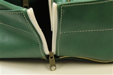 Vintage Masters Tournament Large Green Leather Duffel Bag - “Howe S”