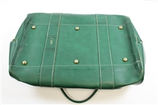 Vintage Masters Tournament Large Green Leather Duffel Bag - “Howe S”
