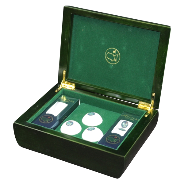2016 Masters Tournament Ltd Ed Commemorative Set of Golf Balls in Emerald Wood Box