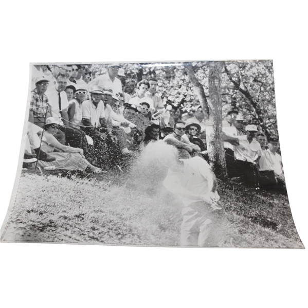 Arnold Palmer 4/3/63 Masters Great Sand Shot Associated Press Wire Photo