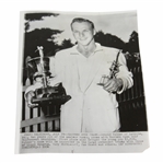 Arnold Palmer 6/30/56 Eastern Open Champion With Trophies 