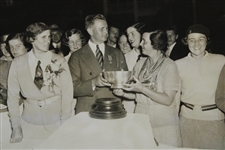 Glenna Collett Vare 1934 Curtis Cup with Herbert Jacques Press Photo 9/28/1934