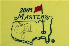 Tiger Woods & Jack Nicklaus Signed 2005 Masters Embroidered Flag JSA #B47344