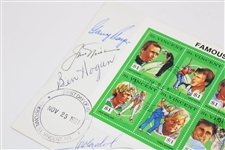 Hogan/Seve/Nicklaus/Player/Norman/Olazabal/Faldo Signed 1991 Famous $1 Golfer Stamps JSA #B58592