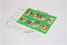 Hogan/Seve/Nicklaus/Player/Norman/Olazabal/Faldo Signed 1991 Famous $1 Golfer Stamps JSA #B58592