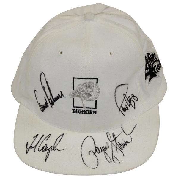 Arnold Palmer, Payne Stewart, Couples & Azinger Signed Bighorn Skins Hat JSA ALOA