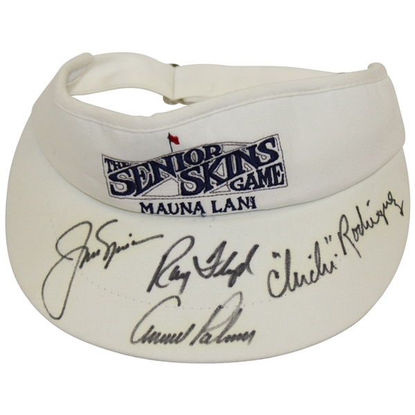 Arnold Palmer, Jack Nicklaus, Floyd & Chi-Chi Rodriguez Signed Senior Skins Visor JSA ALOA
