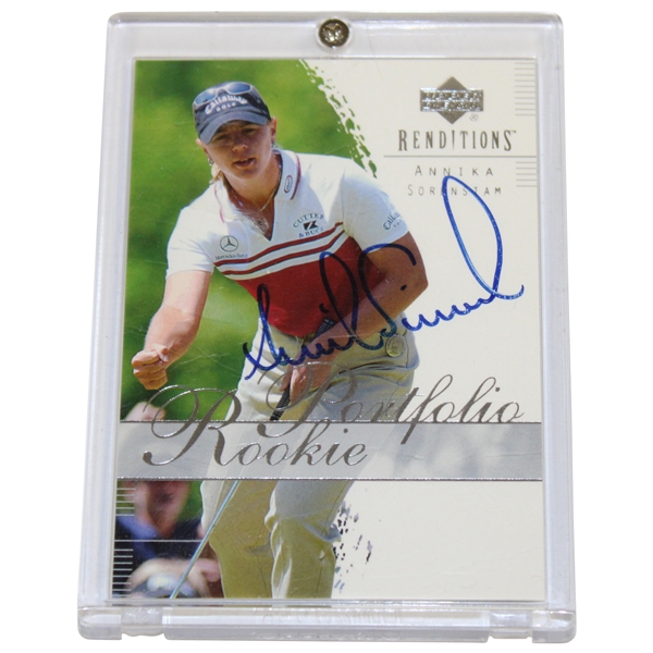 Annika Sorenstam Signed UDA Renditions Rookie Portfolio Golf Card JSA ALOA