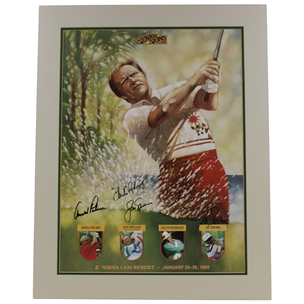Arnold Palmer, Jack Nicklaus, Chi-Chi & Lee Trevino Signed 1992 Senior Skins Poster JSA #B47362
