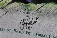 Payne Stewart, Greg Norman, Fred Couples & Tom Kite Signed 1992 Skins Poster JSA #B58593