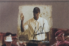 Tiger Woods, Montgomerie, Norman & Parnevik Signed Ltd Ed 2001 Skins Game Poster #10/200 JSA #B58575