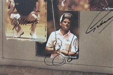Tiger Woods, Montgomerie, Norman & Parnevik Signed Ltd Ed 2001 Skins Game Poster #10/200 JSA #B58575