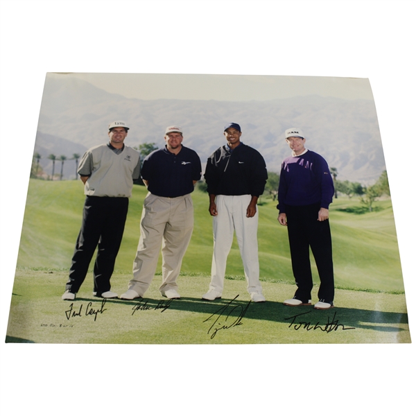 Tiger Woods, Fred Couples, John Daly & Tom Watson Signed Ltd Ed Oversize Photo 8/15 JSA #B58565