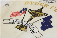 Lanny Wadkins Signed Ryder Cup at Oak Hill Flag with 'Captain 95' JSA ALOA
