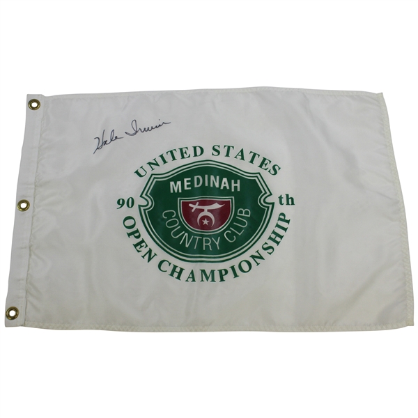 Hale Irwin Signed 1990 US Open at Medinah Country Club Screen Flag JSA ALOA