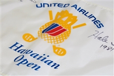 Ben Crenshaw & Hale Irwin Signed United Airlines Hawaiian Open Flag with Dates Won JSA ALOA