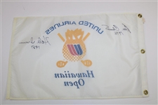 Ben Crenshaw & Hale Irwin Signed United Airlines Hawaiian Open Flag with Dates Won JSA ALOA