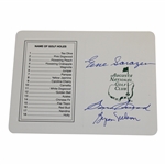 Sam Snead, Gene Sarazen, & Byron Nelson Signed Augusta National GC Scorecard with Photo JSA ALOA