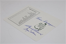 Sam Snead, Gene Sarazen, & Byron Nelson Signed Augusta National GC Scorecard with Photo JSA ALOA