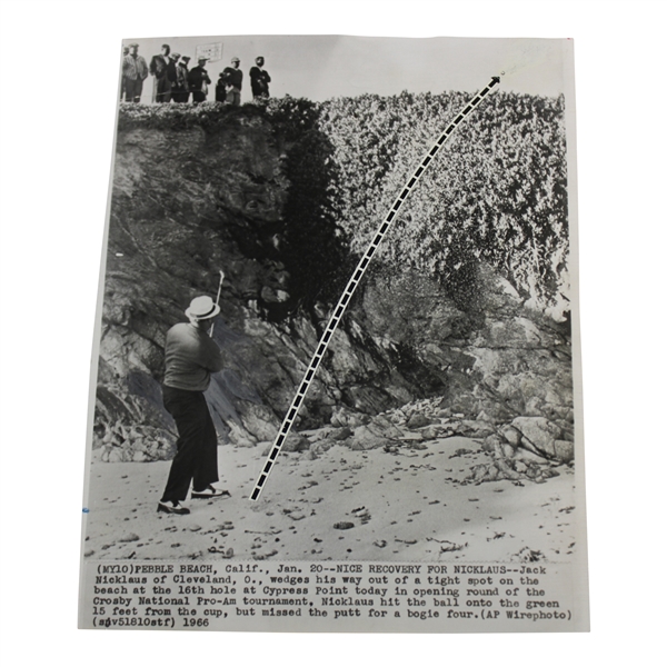 Jack Nicklaus Earns Battle Ribbon After Hitting Beach Wire Photo