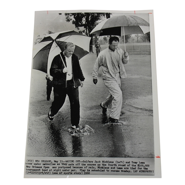 Jack Nicklaus & Tony Lema Walk Off The Course May 16Th 1966 Wire Photo
