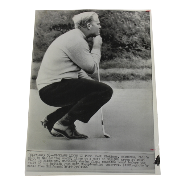 Jack Nicklaus Shares Lead At British Open Wire Photo 7/6/1966