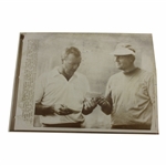 Jack Nicklaus & Arnold Palmer Compare Cards Westchester Golf Classic Wire Photo 1967