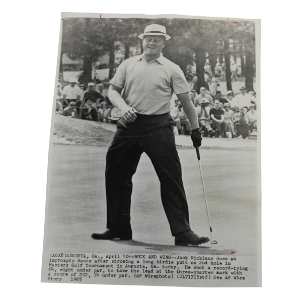 Jack Nicklaus Shoots 64 At 1965 Masters Wire Photo