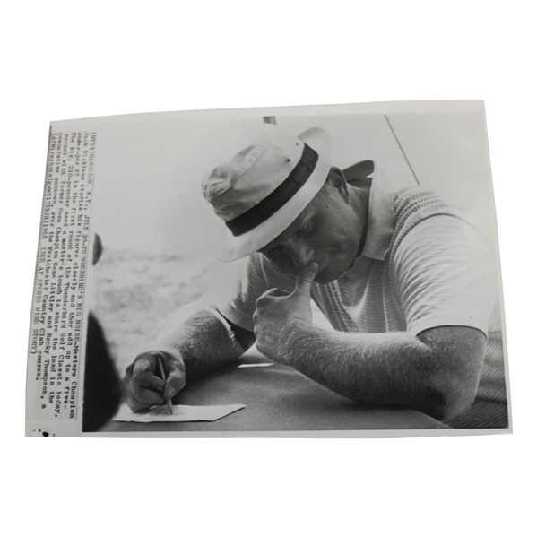 Jack Nicklaus Studies His Figures Closely Wire Photo 8/2/1965